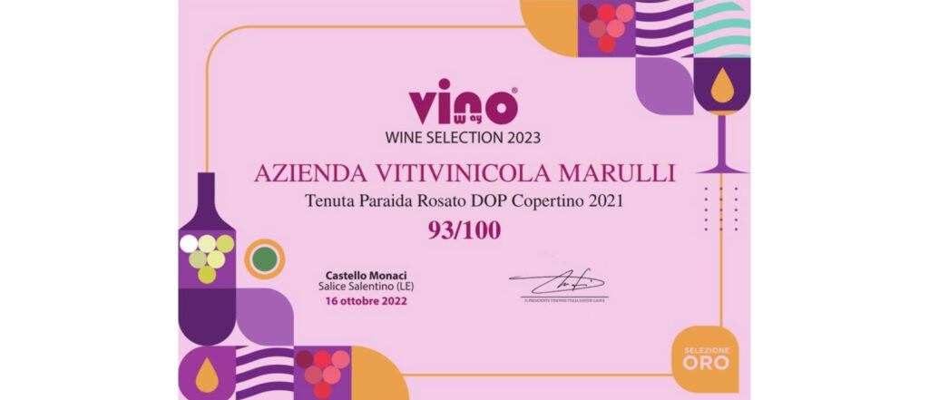 Tenuta Paraida Rosato PREMIO VINO WAY WINE SELECTION 2023
